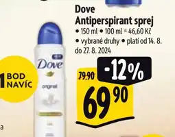Albert Dove Antiperspirant sprej nabídka