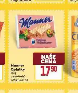 Billa Manner oplatky nabídka