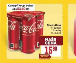 Billa Coca cola 4 x 330 ml nabídka