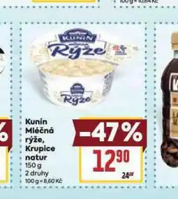 Billa Kunín mléčná rýže nabídka