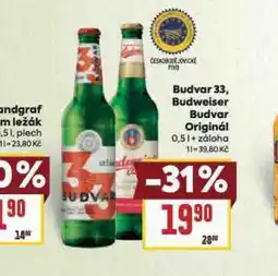 Billa Pivo budweiser budvar original nabídka