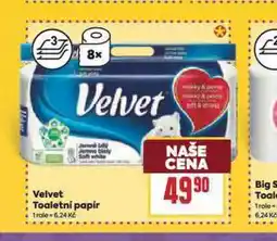 Billa Velvet toaletní papír nabídka