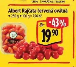 Albert Rajčata červená oválná nabídka