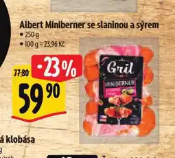 Albert Miniberner se slaninou a sýrem nabídka