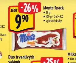 Albert Monte snack nabídka