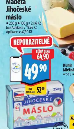 Albert Madeta jihočeské máslo nabídka