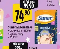 Albert Sunar mléčná kaše nabídka