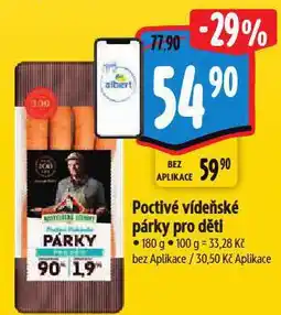 Albert Poctivé vídeňské párky pro děti nabídka