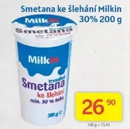 Kubík potraviny Smetana ke šlehání Milkin 30% 200 g nabídka