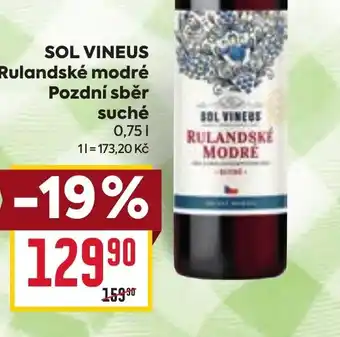 Billa SOL VINEUS Rulandské modré Pozdní sběr suche 0.75L nabídka