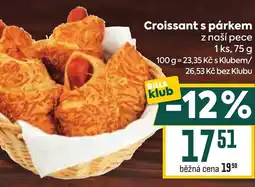 Billa Croissant s párkem nabídka