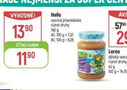Globus Hello ovocná přesnídávka nabídka