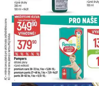 Globus Pampers dětské plenky nabídka