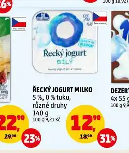 Penny Market Milko řecký jogurt nabídka
