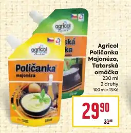 Billa Agricol Poličanka Majonéza, Tatarská omáčka nabídka