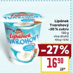 Billa Lipánek Tvarohový -30% cukru nabídka