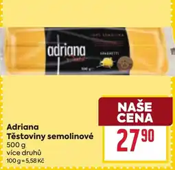 Billa Adriana Těstoviny semolinové nabídka