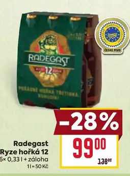 Billa Radegast Ryze hořká 12 6x 0,33L nabídka