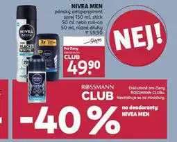 Rossmann Nivea men pánský antiperspirant nabídka