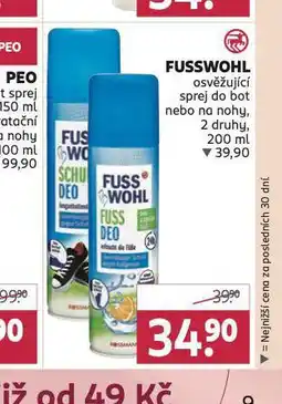 Rossmann Fusswohl osvěžující sprej do bot nebo na nohy nabídka