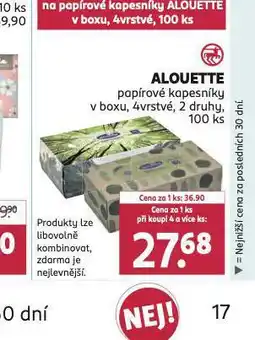 Rossmann Alouette papírové kapesníky nabídka
