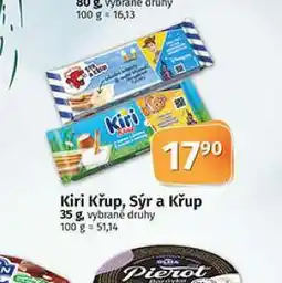 Coop Kiri křup, sýr a křup nabídka
