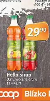Coop Hello sirup nabídka