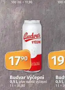 Coop Budvar výčepní nabídka