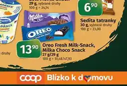 Coop Milka choco snack nabídka