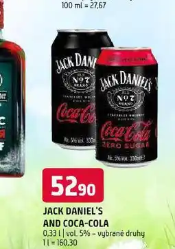 Terno Jack daniel's a coca cola nabídka