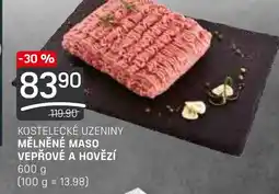 Flop KOSTELECKÉ UZENINY MĚLNĚNÉ MASO VEPŘOVÉ A HOVĚZÍ nabídka