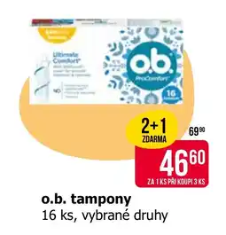 Teta o.b. tampony nabídka