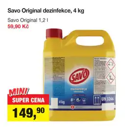 Šlak Savo Original dezinfekce, 4 kg Savo Original 1,2L nabídka