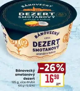 Billa Bánovecký smetanový dezert nabídka
