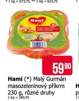 Teta Hami malý gurmán masozeleninový příkrm nabídka