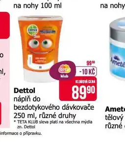 Teta Dettol náplň do bezdotykového dávkovače nabídka