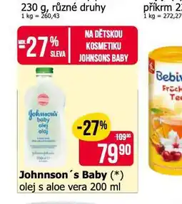 Teta Johnson´s baby olej s aloe vera nabídka