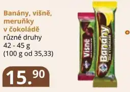 Banány, višně, meruňky v čokoládě