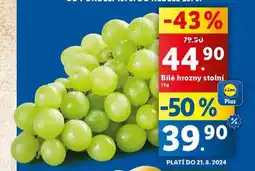 Lidl Bílé hrozny stolní nabídka