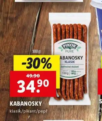 Lidl Kabanosky nabídka