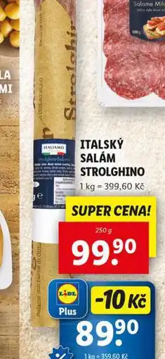 Lidl Italský salám strolghino nabídka