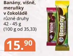 Potraviny CZ Banány, višně, meruňky v čokoládě nabídka