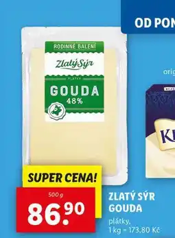 Lidl Zlatý sýr gouda nabídka