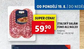 Lidl Italský salám fino all'aglio nabídka