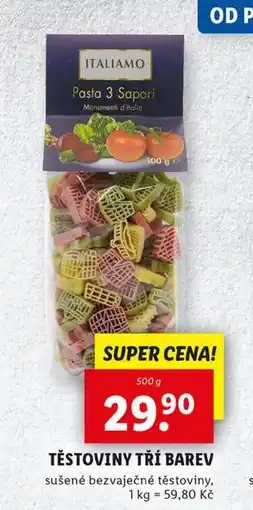 Lidl Těstoviny tří barev nabídka