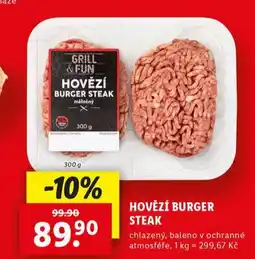 Lidl Hovězí burger steak nabídka
