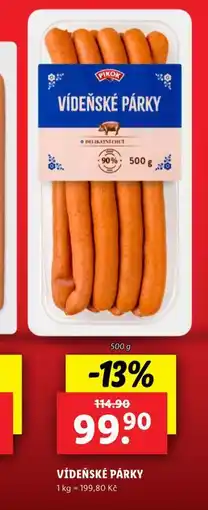 Lidl Vídeňské párky nabídka