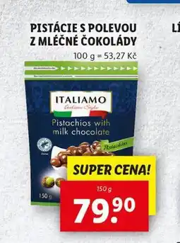 Lidl Pistácie s polevou z mléčné čokolády nabídka
