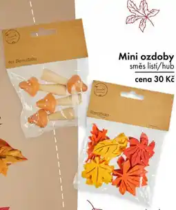 Mini ozdoby směs listí/hub