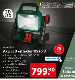 Lidl Aku led reflektor 12/20 v nabídka